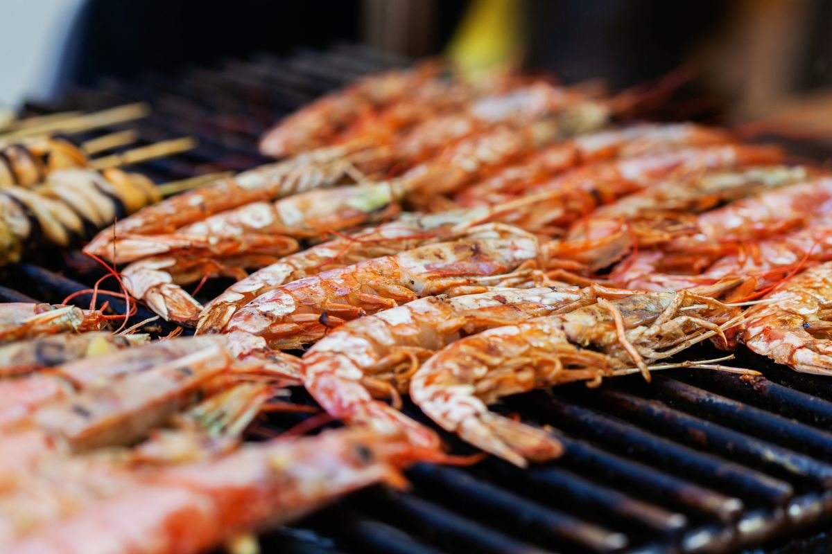 夜の海鮮BBQ