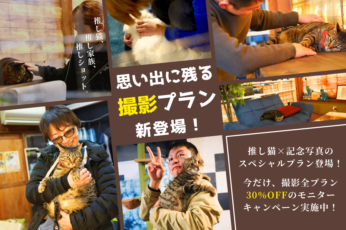 猫との記念撮影